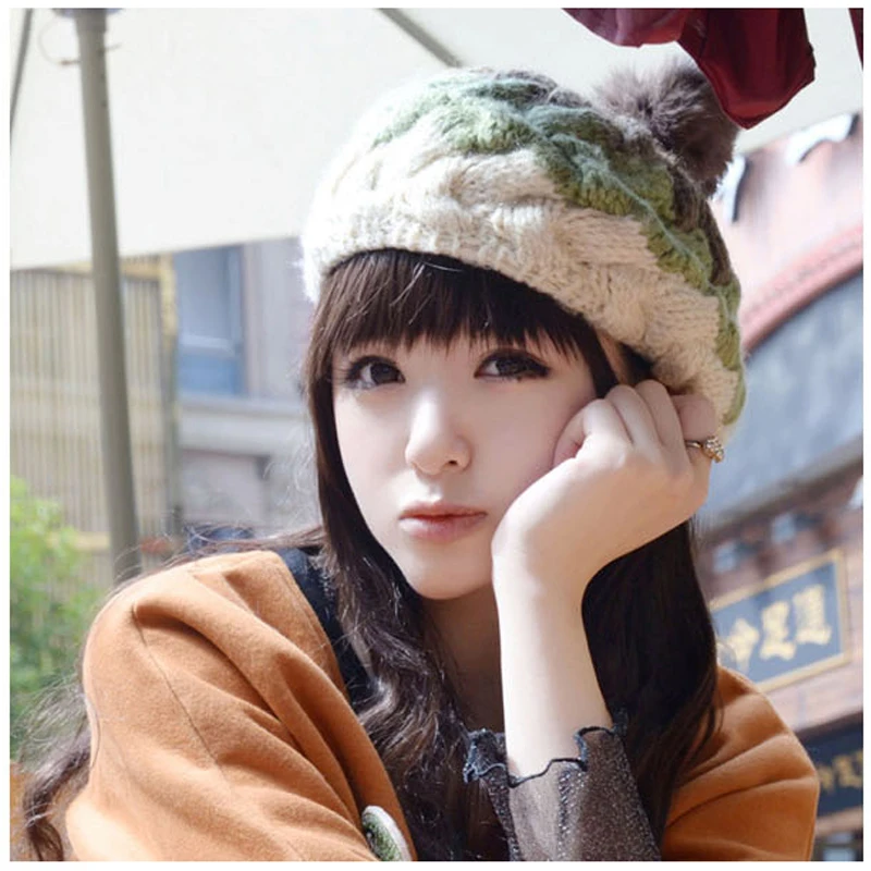Модные Зимние береты для женщин вязаные шерстяные плоские шапки во французском