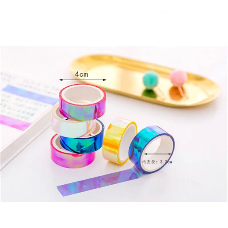 1 предмет модный Радуга лазерный Васи клейкие ленты Скрапбукинг Декоративные