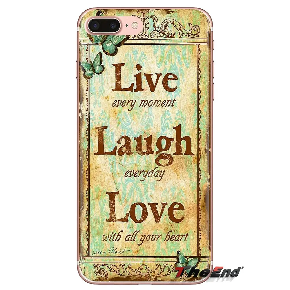 Love. Laugh. Live Life Quote For LG Spirit Motorola Moto X4 E4 E5 G5 G5S G6 Z Z2 Z3 G2 G3 C Play Plus Mini Transparent TPU Cover |