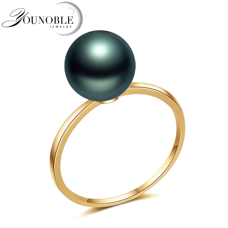 Кольцо с жемчугом Akoya из натурального желтого золота 18 К ювелирное изделие для