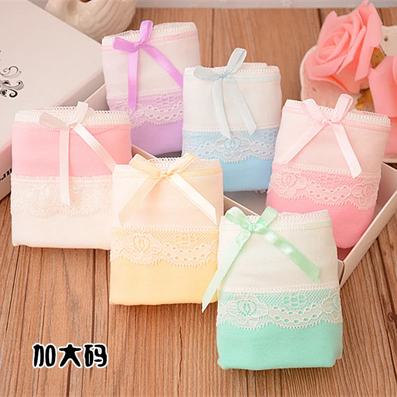 Женское нижнее белье 2017 трусы большого размера хлопковые стринги трусики милые