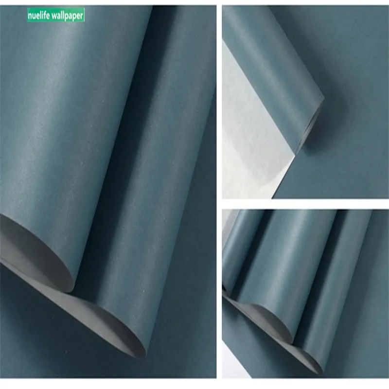 

Ink blue solid color wallpaper bedroom living room studio study wedding room restaurant background wall paper