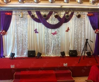10ft20ft sequins deep purple wedding backdrop drapes curtain wholesale stage decoration party backdrop stage decorations