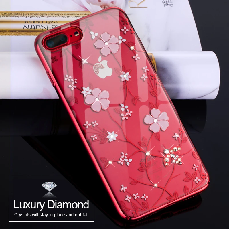 KAVARO чехол для iPhone 7 8 Plus кристаллами от Swarovski Diamond ПК покрытием пчелы цветок крышка