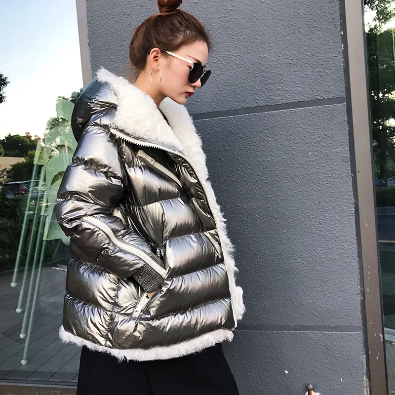 Новинка Женское зимнее пальто на серебряном утином пуху теплые зимние куртки