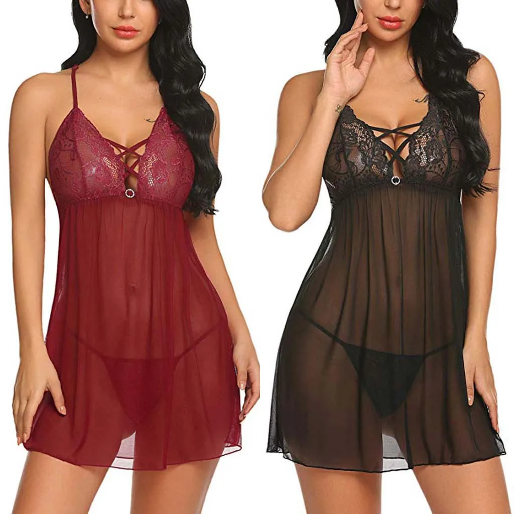 Нижнее белье женское кружевное эротическая одежда для сна с лямкой на шее