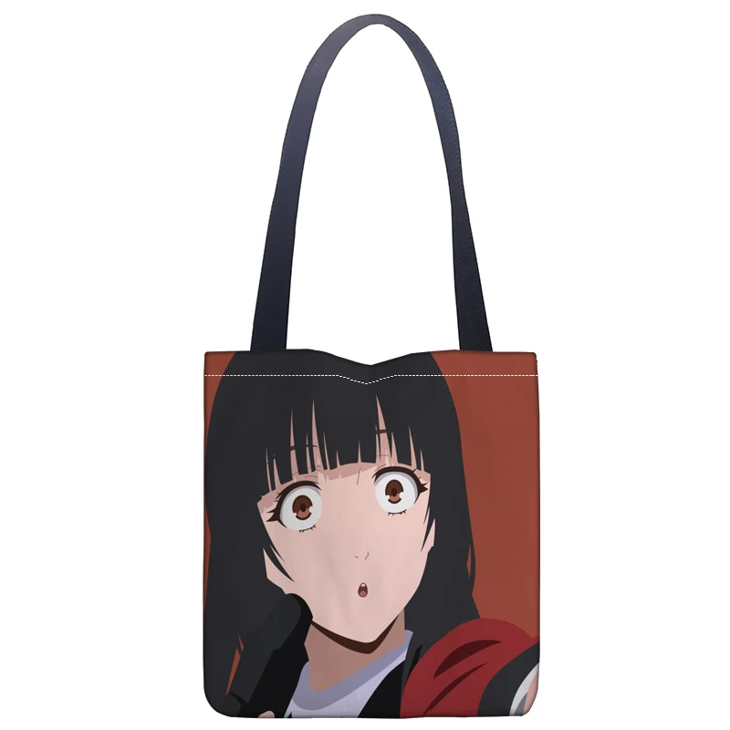 Аниме Сумка Kakegurui Модный мягкий тоут с открытым карманом и модным принтом