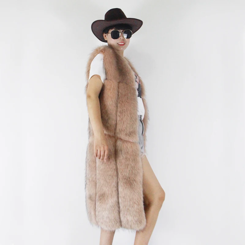 

Savabien Women Autumn Winter Long Waistcoat Fluffy Faux Fur Vest Thick Warm Fur Gilet Fake Fur Jacket Female Plus Size Fur Coats