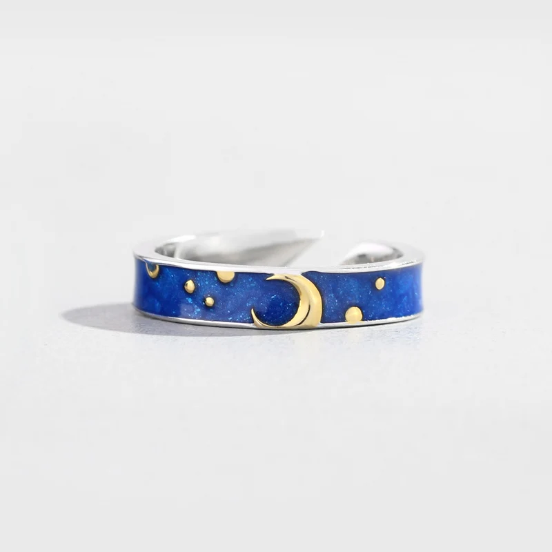 women ring Настоящее 925 пробы Серебряное кольцо с эмалью, регулируемые обручальные кольца, кольца для пар, роскошные кольца для мужчин и женщин, ювелирные изделия для влюбленных - Цвет основного камня: women ring