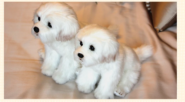 2 шт. Bichon Frise настоящая жизнь плюшевый милый щенок Мягкая Собака Kawaii пушистая игрушка для малышей кукла подарок на день рождения для детей дропшиппинг
