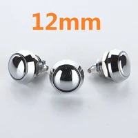 1pcs 12mm l27 spherical stainless steel metal push button switch car modification horn doorbell switch automatic reset 250v 2a