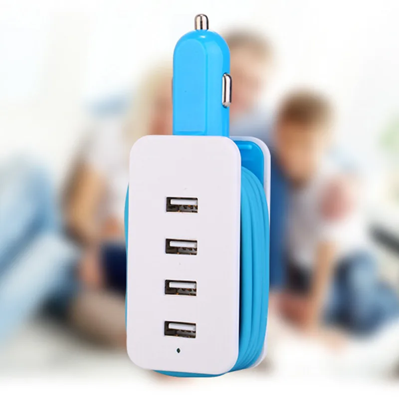 20 Вт PC + ABS 125*42*28 мм 5В 4.1A адаптер питания прикуривателя 4 порта USB 1 м автомобильное