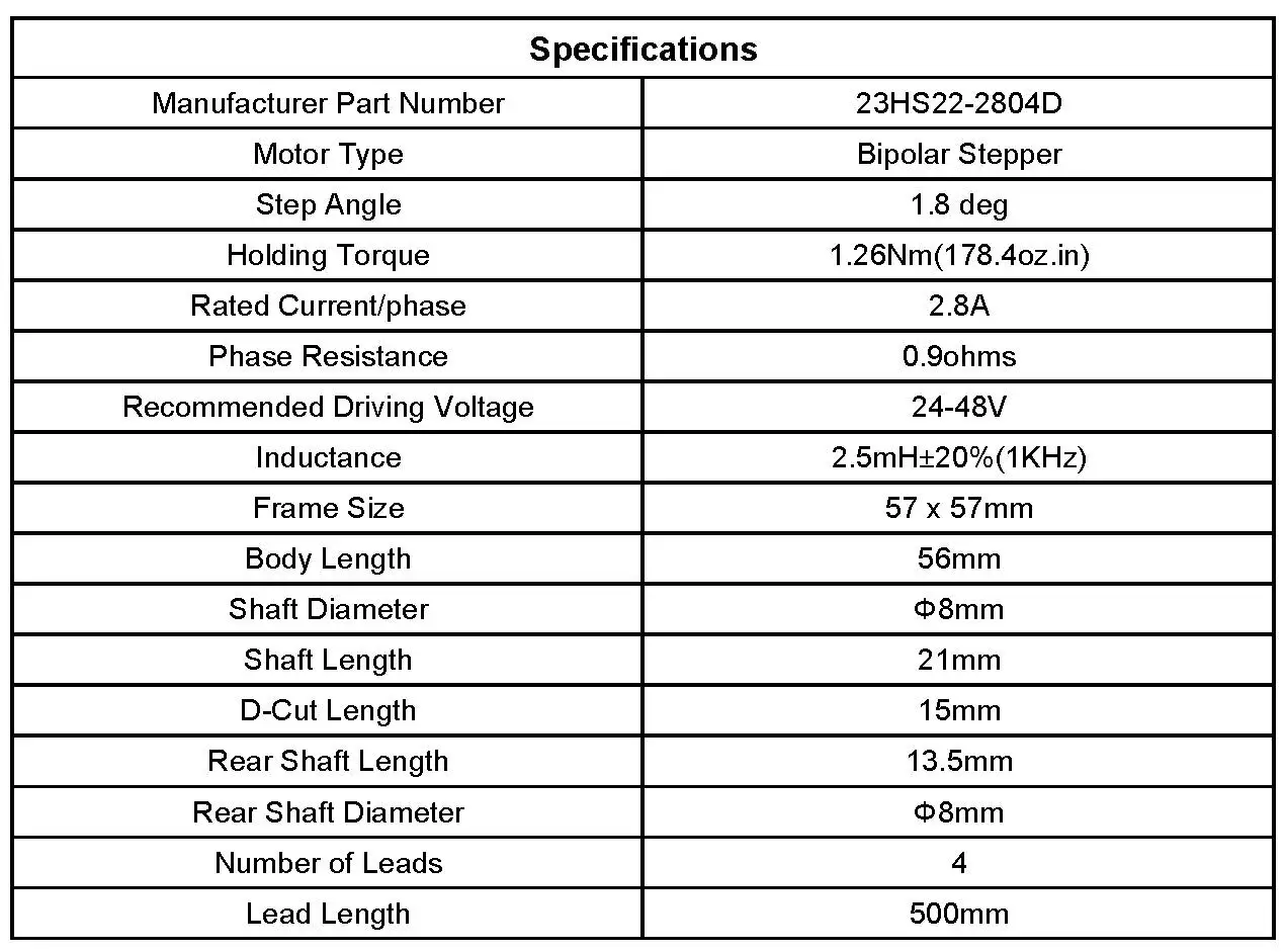 Nema23 шаговый двигатель двойной вал 1.26Nm(178.4oz.in) 56 мм(Национальная ассоциация владельцев электротехнических предприятий 23) шагового двигателя 2.8A 4-свинец 8 мм вал для ЧПУ лазер