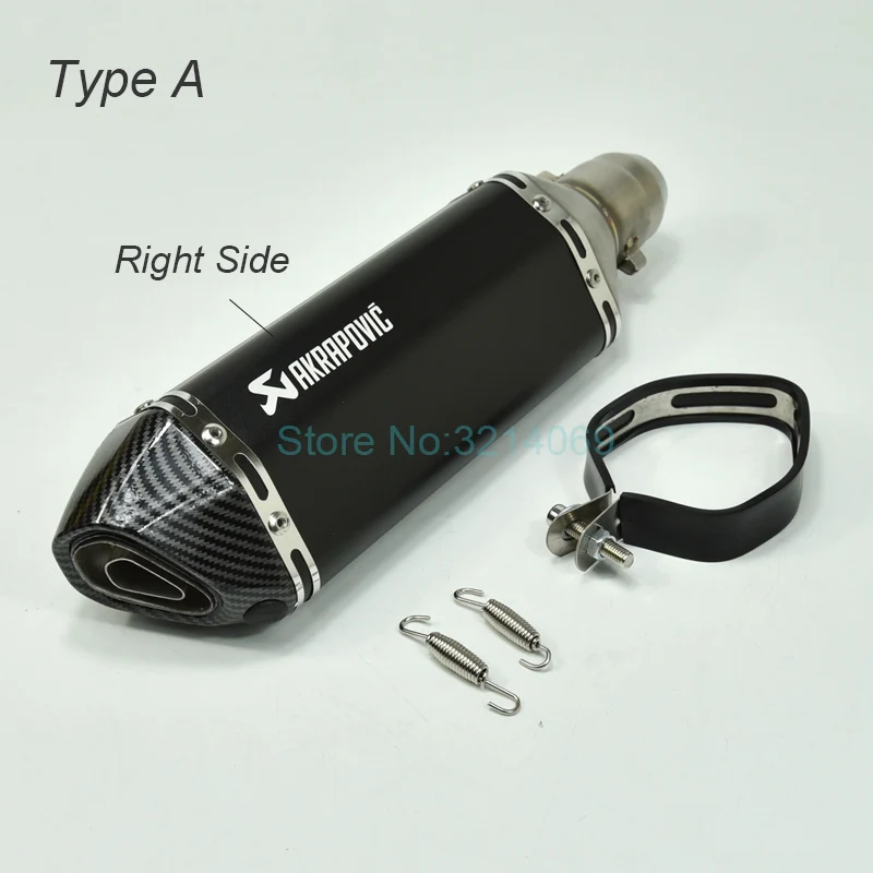 Левый/правый универсальный мотоцикл Akrapovic выхлопная труба для CB300R GSX250R Ninja250 R3 Tmax530 скутер Байк KTM 51 мм без шнуровки - Цвет: Akrapovic Right A
