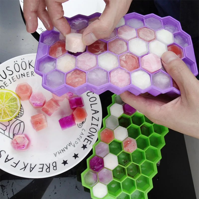 Гибкие 37 лотков для льда со съемной крышкой устойчивой к протеканию без БФА