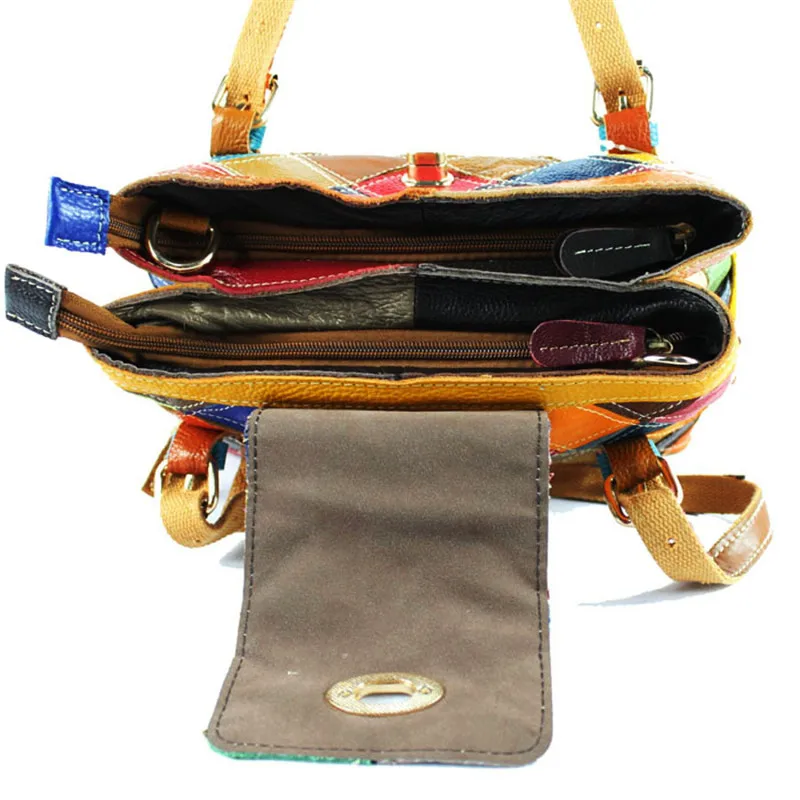 ALAVCHNV original design new ladies first layer leather portable fashion stitching large capacity shoulder bag 489 | Багаж и сумки