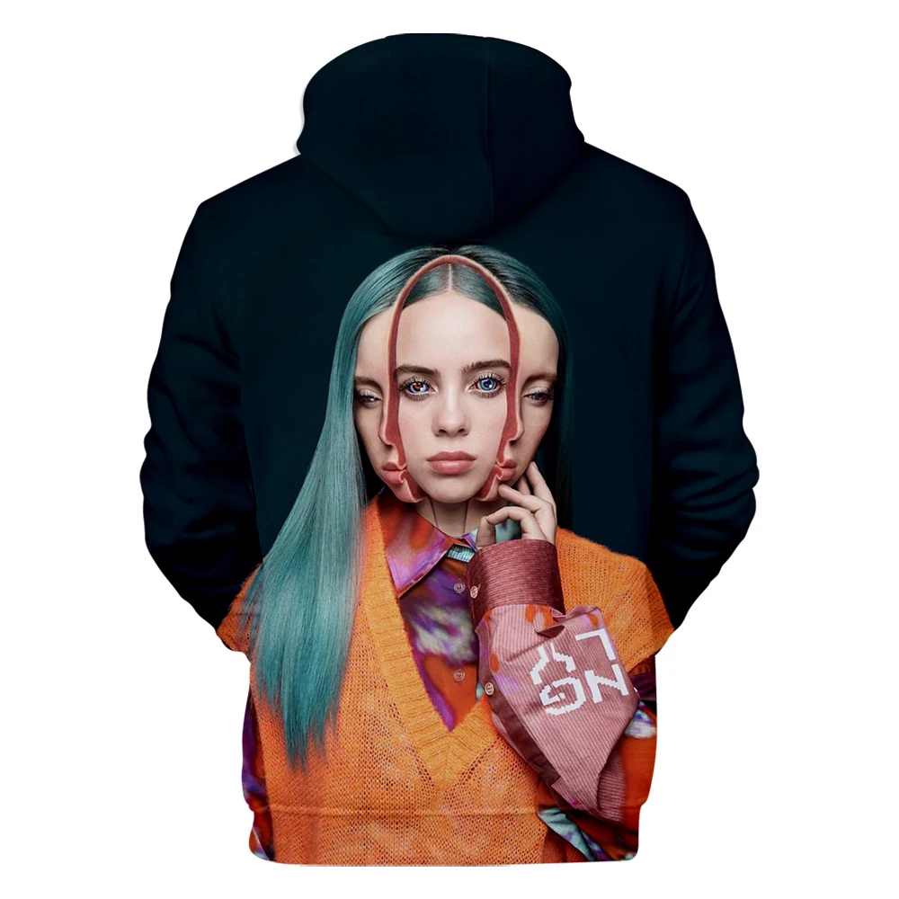 Новая Толстовка уличная billie eilish модная Толстовка мужская/wo Мужская толстовка модная певица хип-хоп унисекс толстовка с принтом Топ