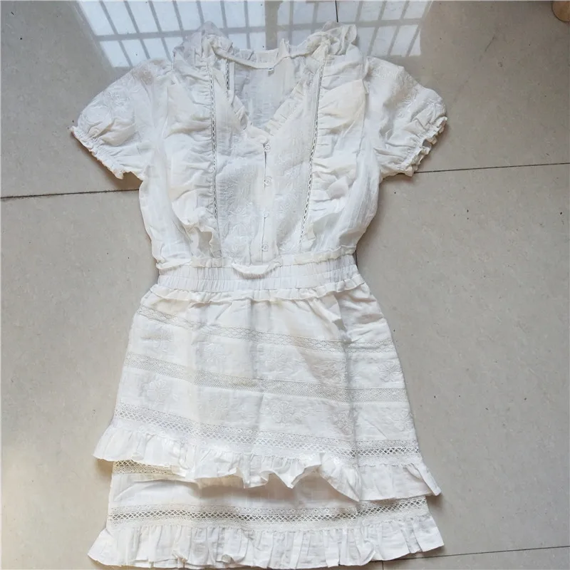 2019 модное пляжное выходное хлопковое Асимметричное мини-платье с V-образным