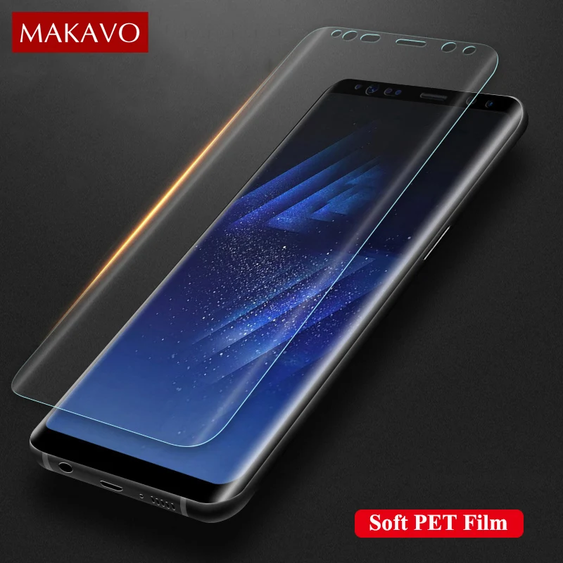 MAKAVO 3D полная Защита экрана для Samsung Galaxy S8 Plus S9 S6 S7 Edge Note 8 мягкая прозрачная