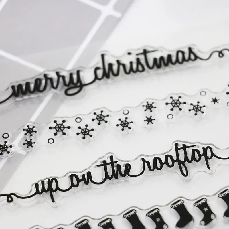 1 шт. рождественские украшения висят флаги прозрачный силиконовый штамп сделай