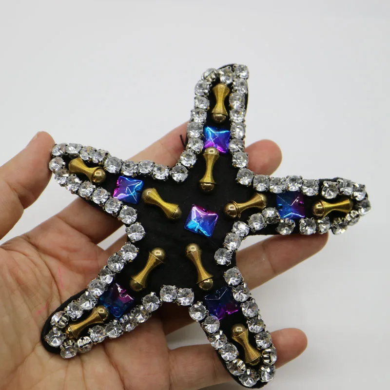 

1pc rhinestone embroidery star patches for clothing Embroidered sequin patch for clothes Sewing applique parches