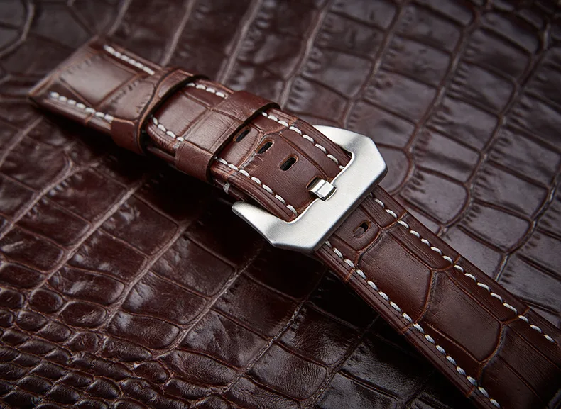Топ Ремешки для наручных часов кожаный браслет для Panerai samsung супер качество Натуральная кожа ремешок 20 мм 22 мм 24 мм 26 мм стальная пряжка