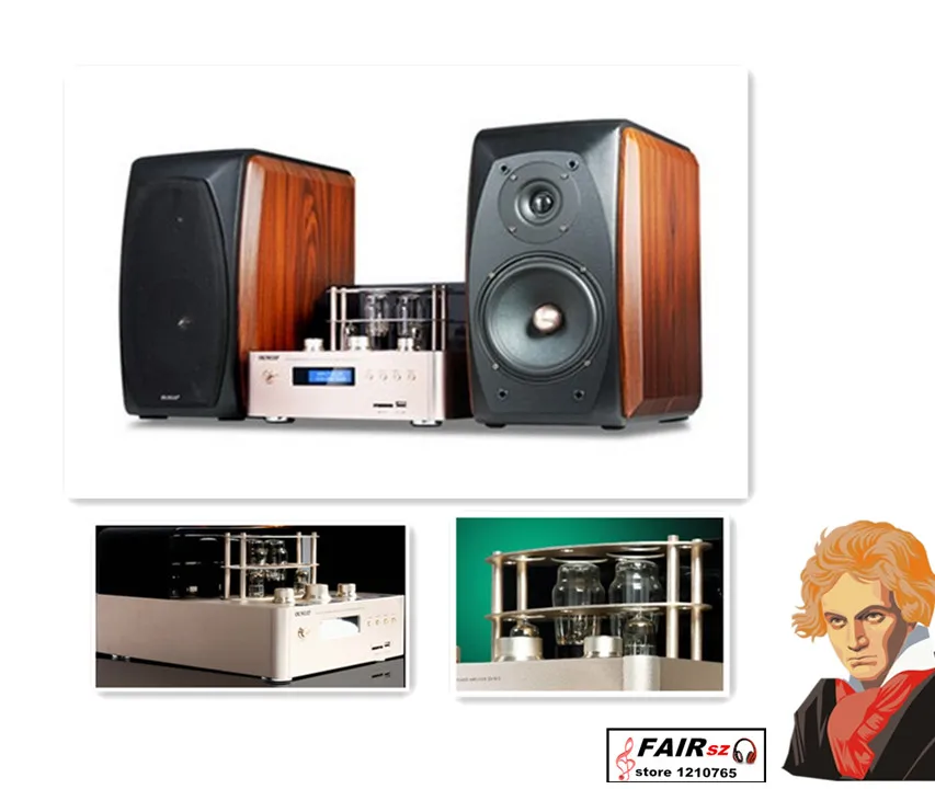 OUNUO Настольный музыкальный центр lossless набор HiFi аудио плеер вакуумная трубка 5Z4P 6N3J усилитель 50 Вт* 2 коаксиальный/оптический/радио