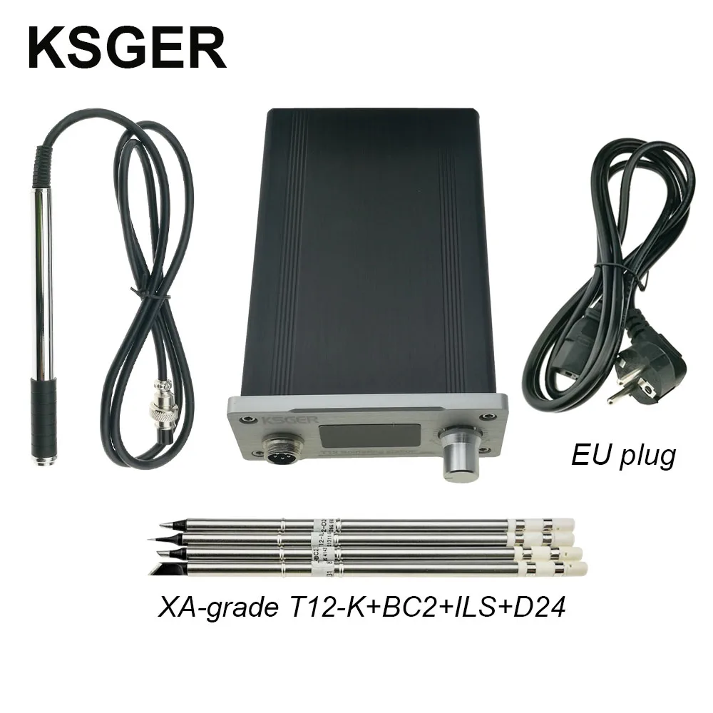 Sets 3 KSGER T12 паяльник STM32 V2.1S OLED DIY FX9501 ручка из нержавеющей стали электрические инструменты Сварка цинковый сплав держатель ЕС - Цвет: Sets 3