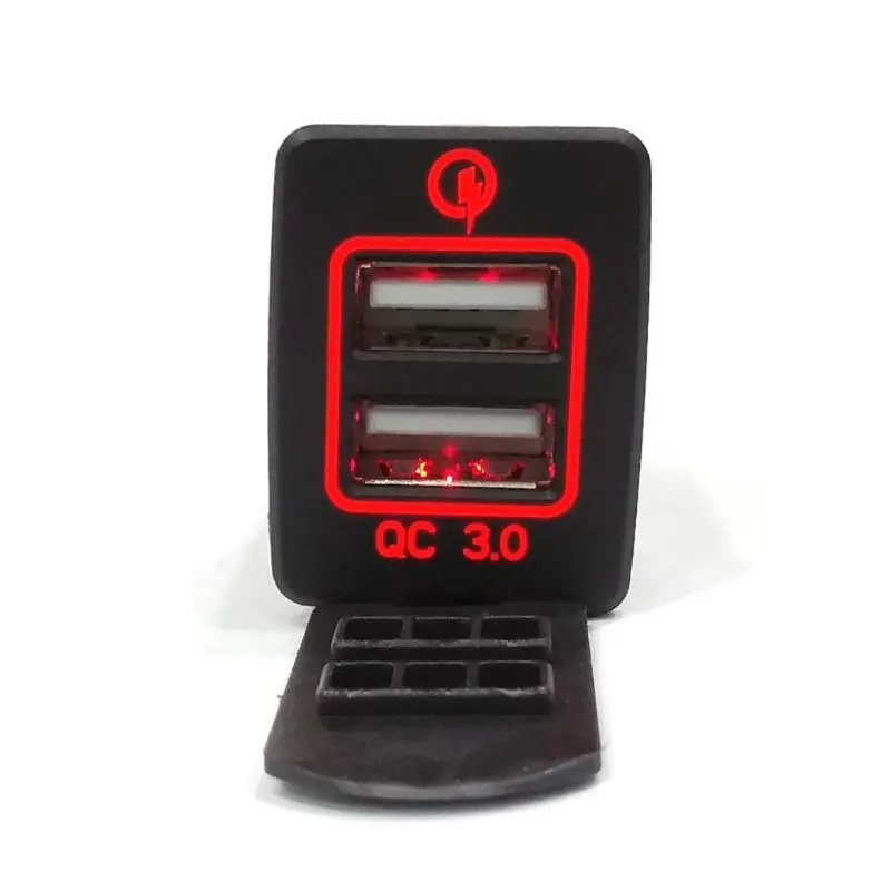 30x23,5 мм 12 В Quick Charge 3,0 устройство для автомобиля с двумя портами USB Зарядное устройство Мощность адаптер для Nissan смарт-телефонов и планшетных