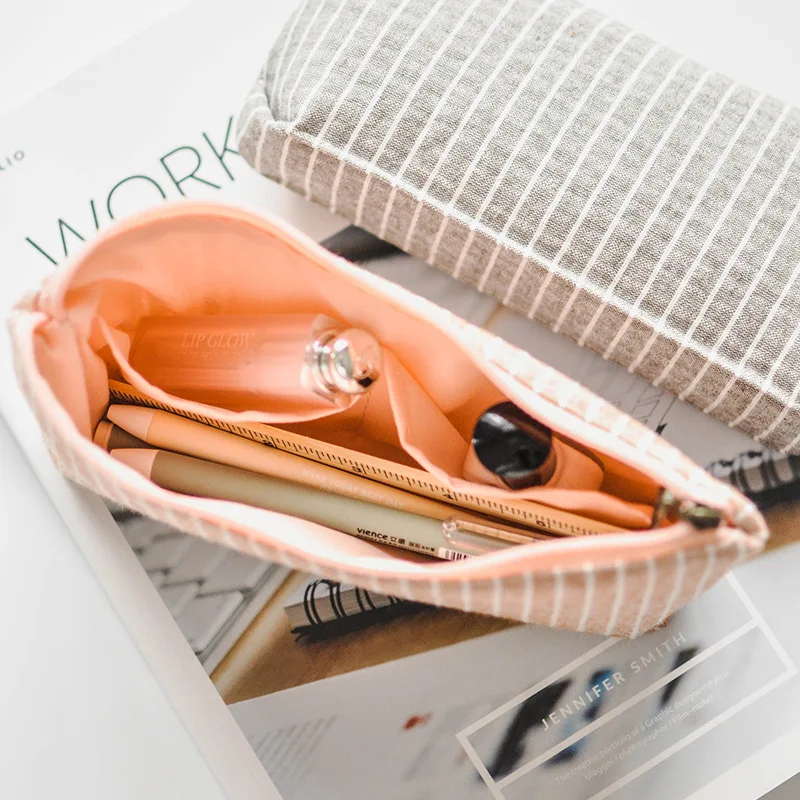 Huaqi 1 шт. простой мягкой ткани линии карандаш сумки пенал для хранения