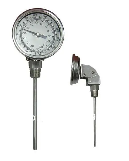 

Industrial bimetal thermometer with universal angle ,SS304, 0 C/550 C