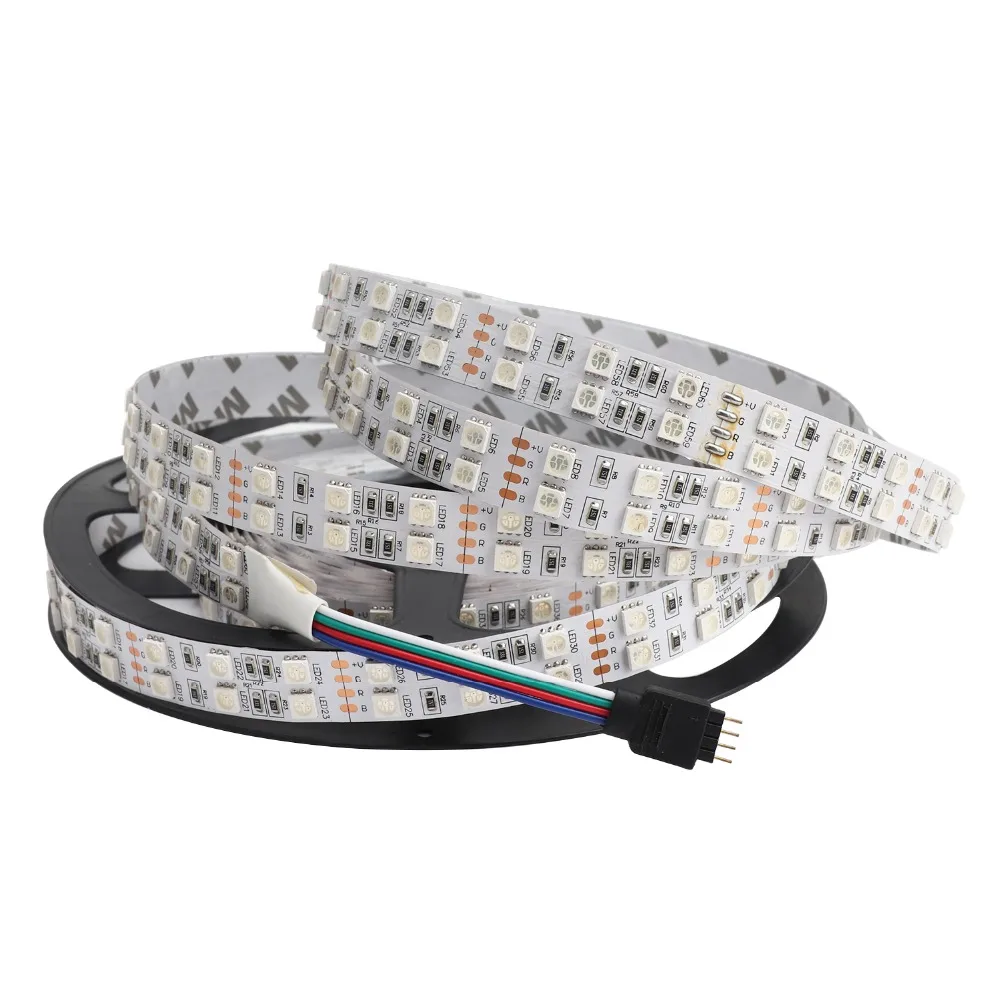 Двухрядные SMD5050 RGB Светодиодные ленты светильник 120 светодиодов/M DC12V гибкие