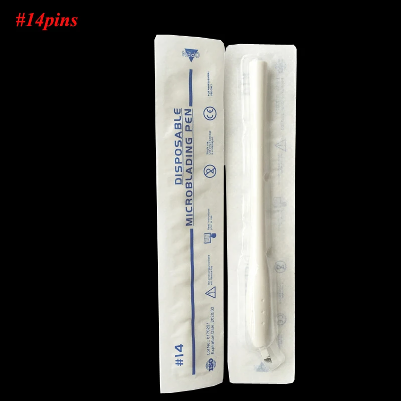 10 шт. новые белые одноразовые microblading ручек #14 pins иглы татуаж машина Руководство
