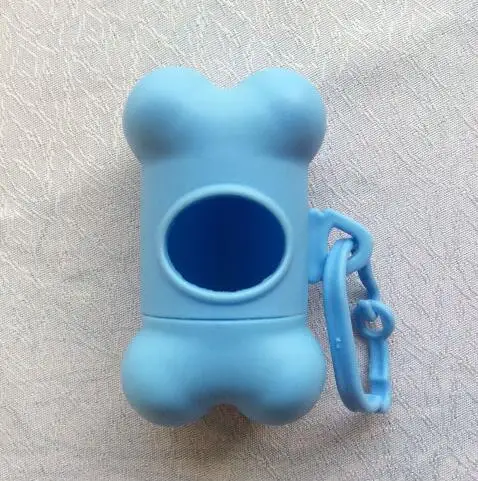 blue Корм для питомцев, собаки дозатор мешков для милые кости Форма чехол для Pooper Scooper мусорные мешки держатель очистить Уход за лошадьми для домашних животных eco-friendly - Цвет: blue