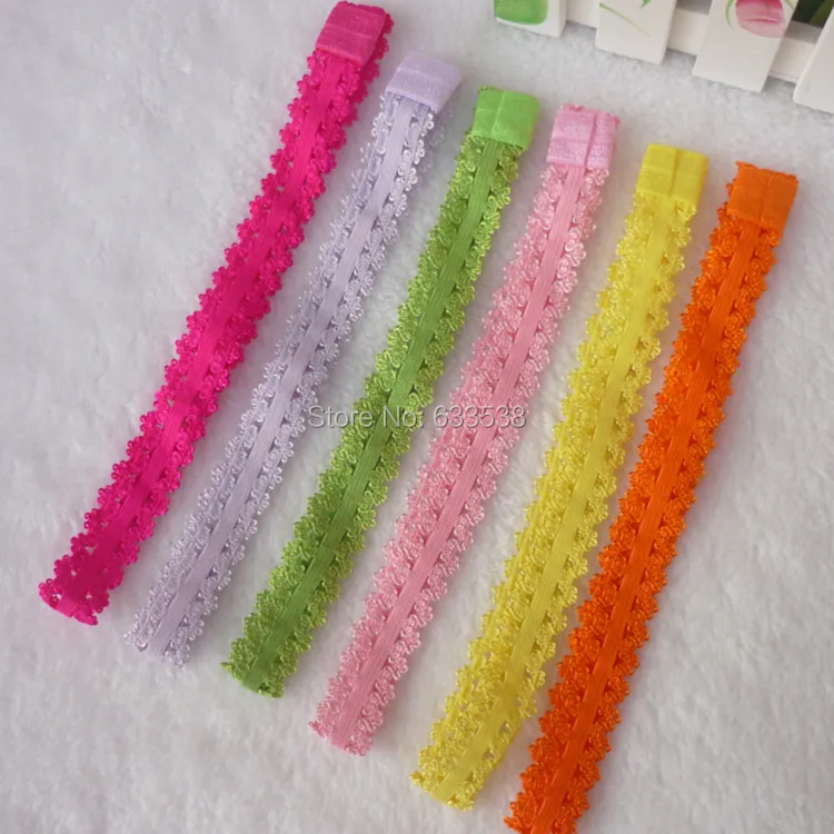 Детская Кружевная повязка на голову с цветами (20 шт./лот) Детские аксессуары для