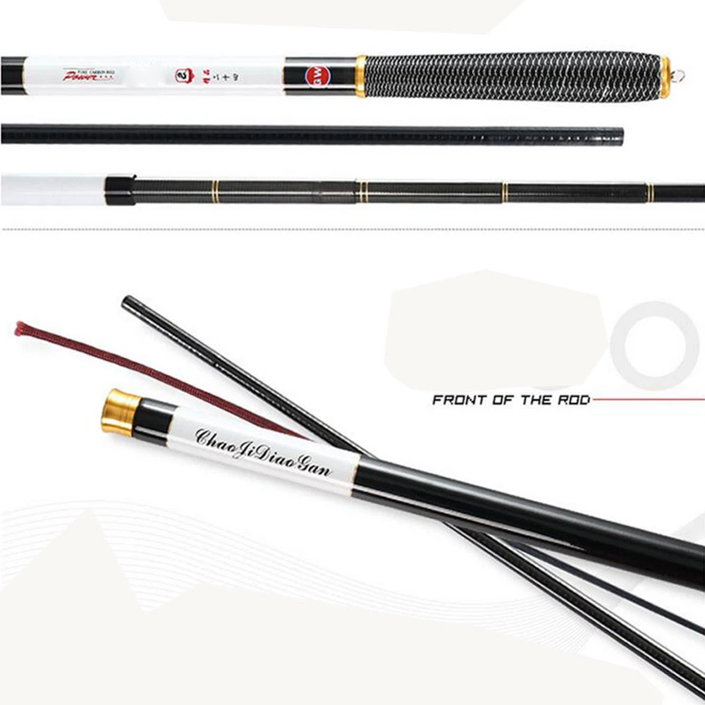NEW Ultralight SuperHard 3.6/4.5/5.4/6.3/7.2 Meters Stream Hand Pole Carbon Fiber Casting Telescopic Fishing Rods Fish Tackle | Спорт и