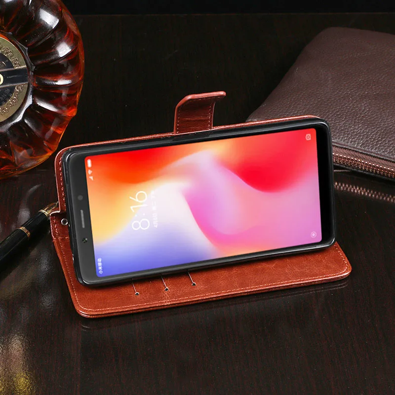 Чехол для Xiaomi Redmi 6A чехол высокое качество кожаный с откидной крышкой телефона