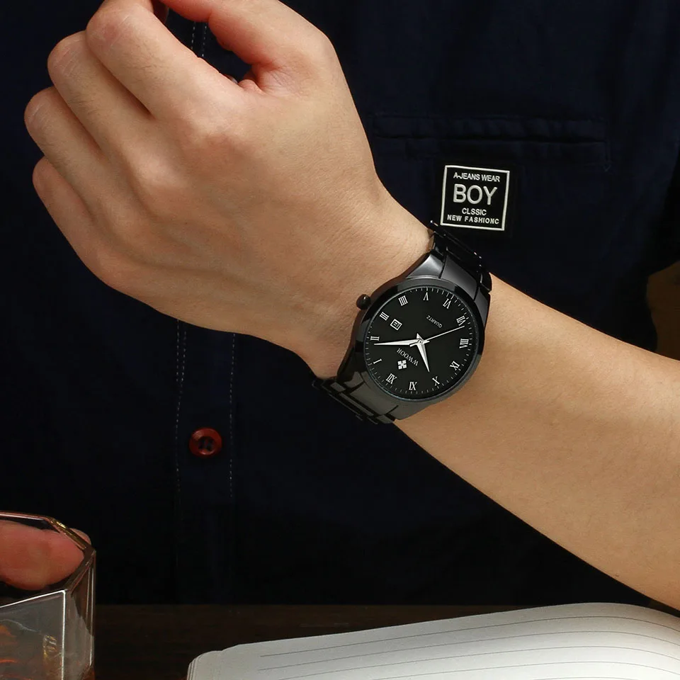 WWOOR бренд Для мужчин Водонепроницаемый Бизнес кварц Вах Дата аналоговые часы