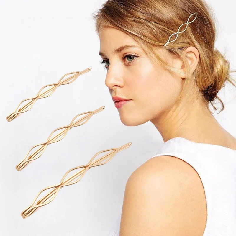 3 шт. Модные металлические геометрические заколки для волос женская заколка