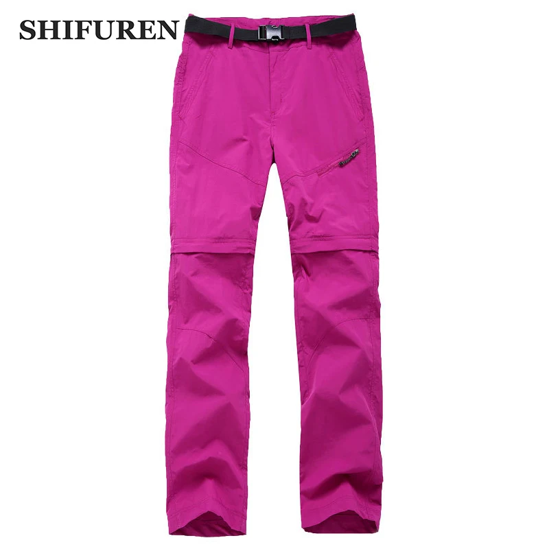 

SHIFUREN Summer Outdoor Sports Hiking Pants Women Removable Camping Climbing Trekking Pants Quick Dry Thin Breathable Trousers
