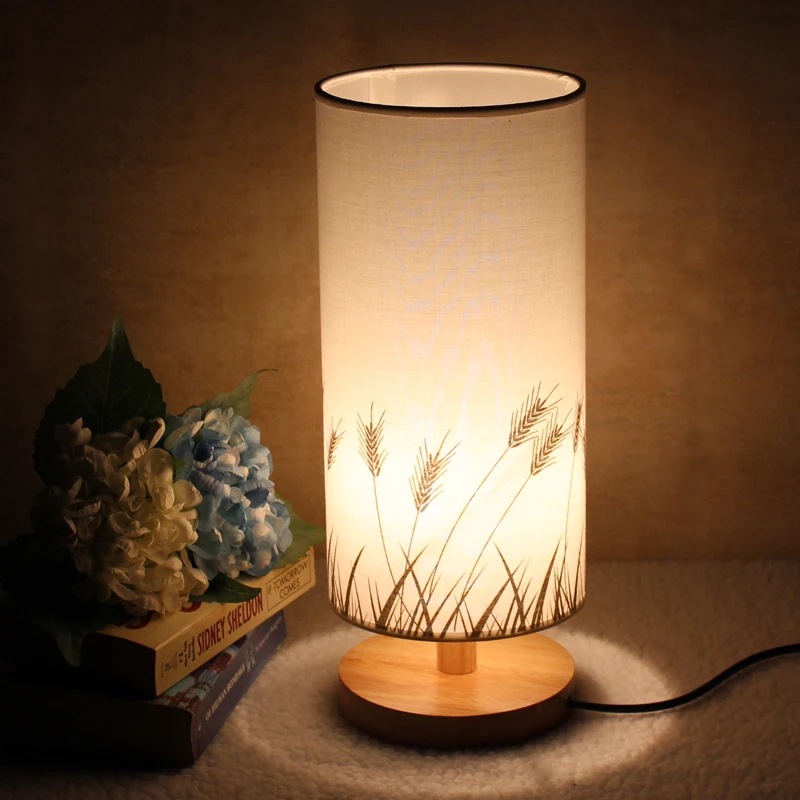 Бесплатная доставка светодиодная настольная лампа дерево пластик деревенский