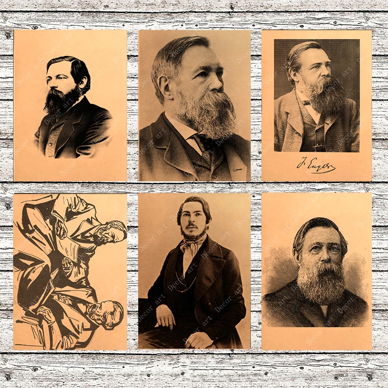 Немецкий философ энгел холст живопись винтажные настенные картины крафт-постеры