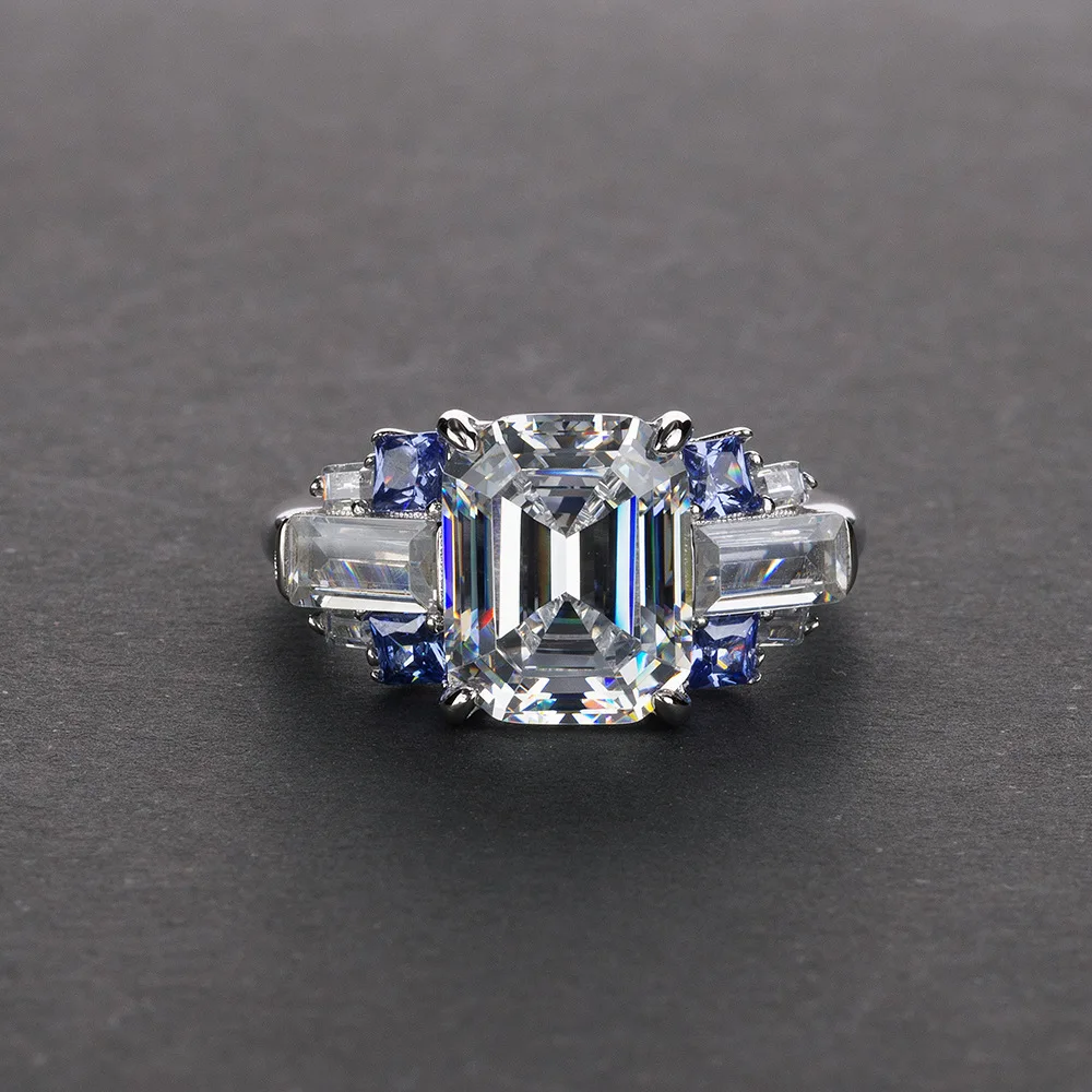 White Topaz OneRain Винтаж 925 пробы серебро изумруд Цитрин Сапфир Аквамарин драгоценный камень Свадебные обручальные парные ювелирные кольца - Цвет камня: White Topaz