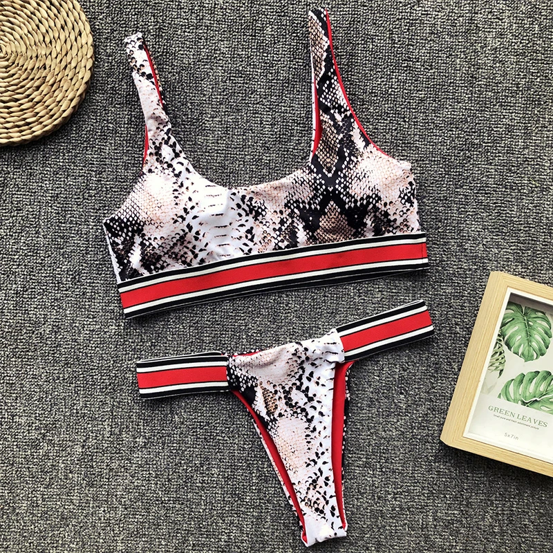 Bikinx змеиная кожа сексуальные костюмы из двух частей бразильское экстремальное