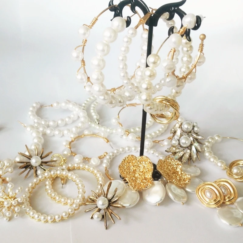 Женские жемчужные серьги ZA серьги-подвески золотого цвета с геометрическим