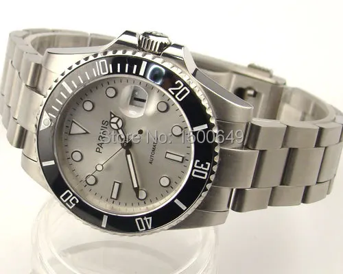 

Parnis 40mm Ceramic Bezel sapphire glass Automatic mens Watch 1001