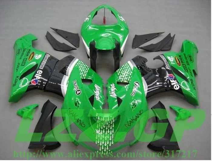 Injection Green black fairing kit For NINJA ZX 6R 636 05 06 ZX-6R 05-06 ZX6R 2005 2006 Hi-quality ABS fairings | Автомобили и