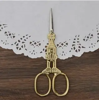 Антикварные ножницы из нержавеющей стали, винтажные ножницы золотого цвета, DIY инструменты, креативные ножницы ручной работы - Цвет: H