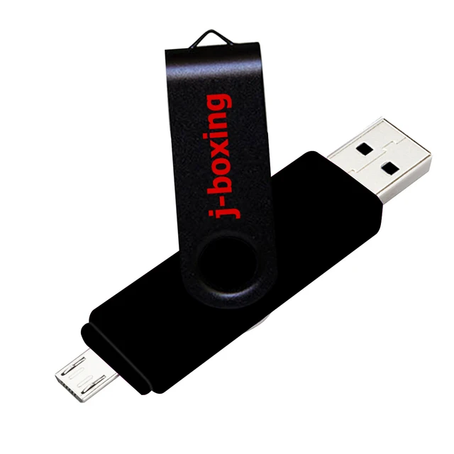 J-boxing 2 in 1 OTG USB Flash 64GB 32GB 16GB Micro USB Memory Drive Pendrive Metal Rotating for Android Smartphone Flash Disk 4