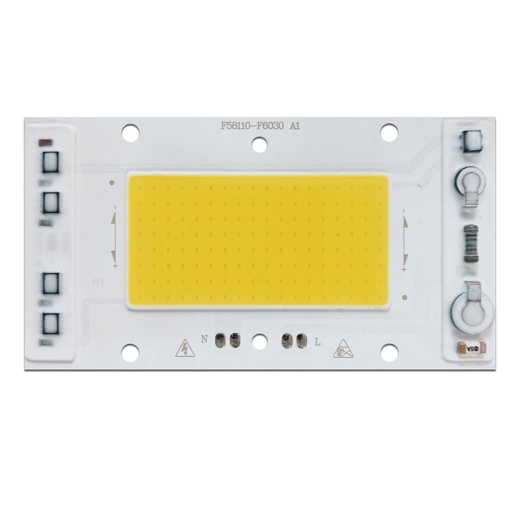 10 шт./лот светодиодный чип COB лампа 30 Вт 40 Вт 50 Вт AC220V умный IC подходит для DIY светодиодный прожектор белый